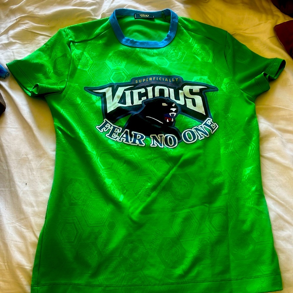 Green Versace couture shirt